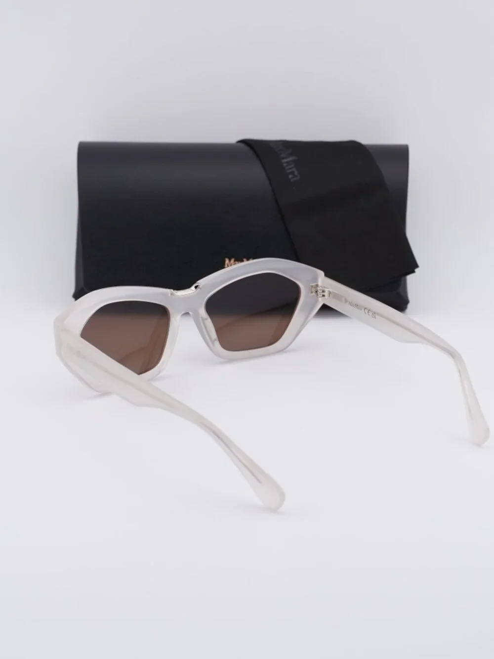 Max Mara MM0169 25E Kate Cat Eye Sunglasses - Ivory/Brown